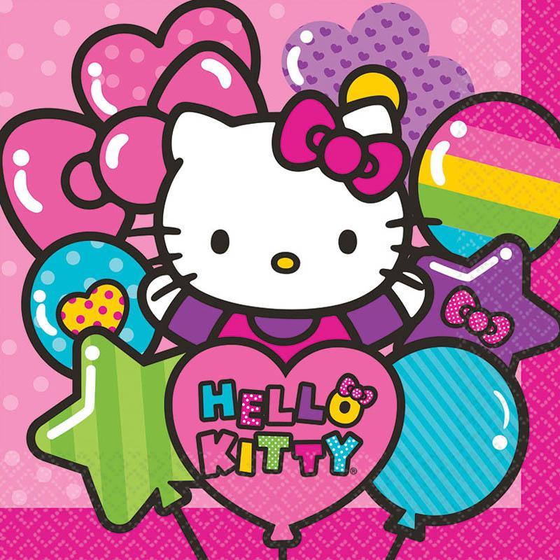 Buy Kids Birthday Hello Kitty Rainbow lunch napkins, 16 per package sold at Party Expert