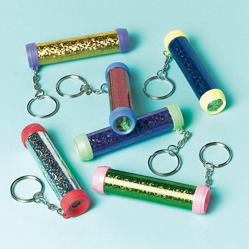 Buy Kids Birthday Holographic kaleidoscope keychains, 12 per package sold at Party Expert