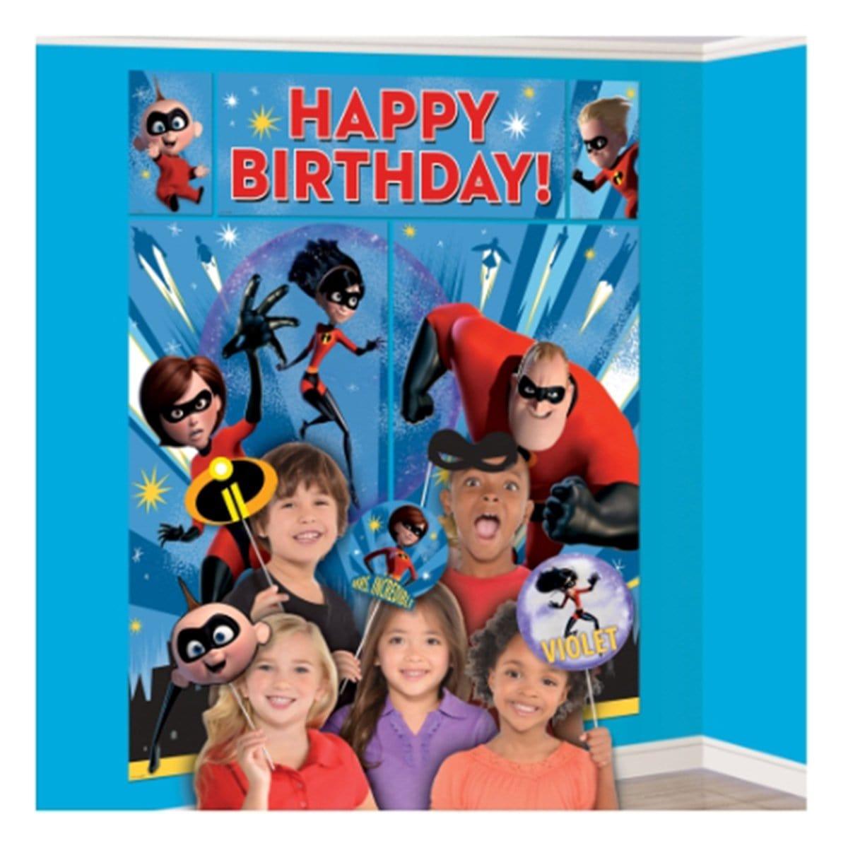 Buy Kids Birthday Incredibles 2 scene setter with props sold at Party Expert