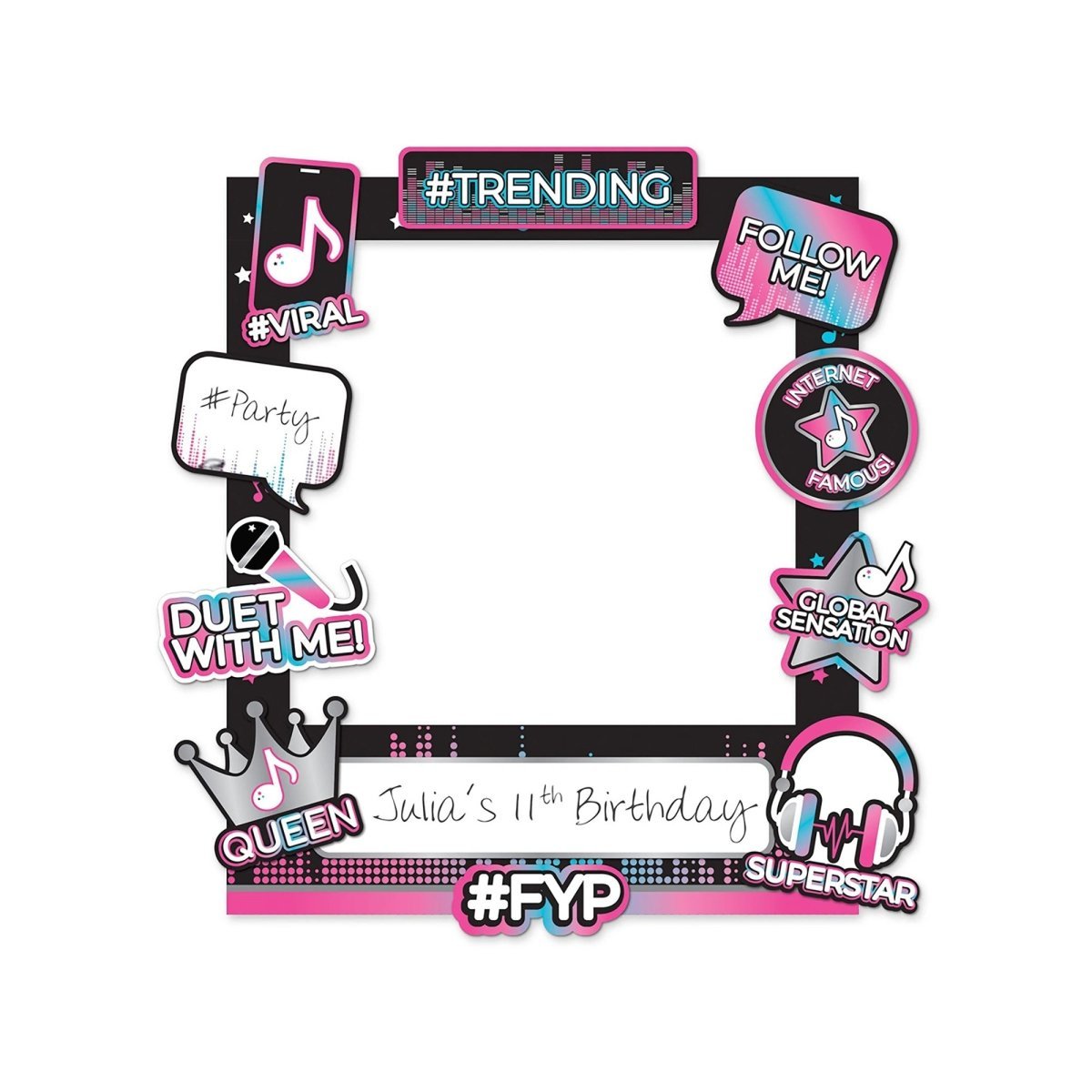 Internet Famous Custom Photo Frame, 35 x 30 Inches | Party Supplies ...