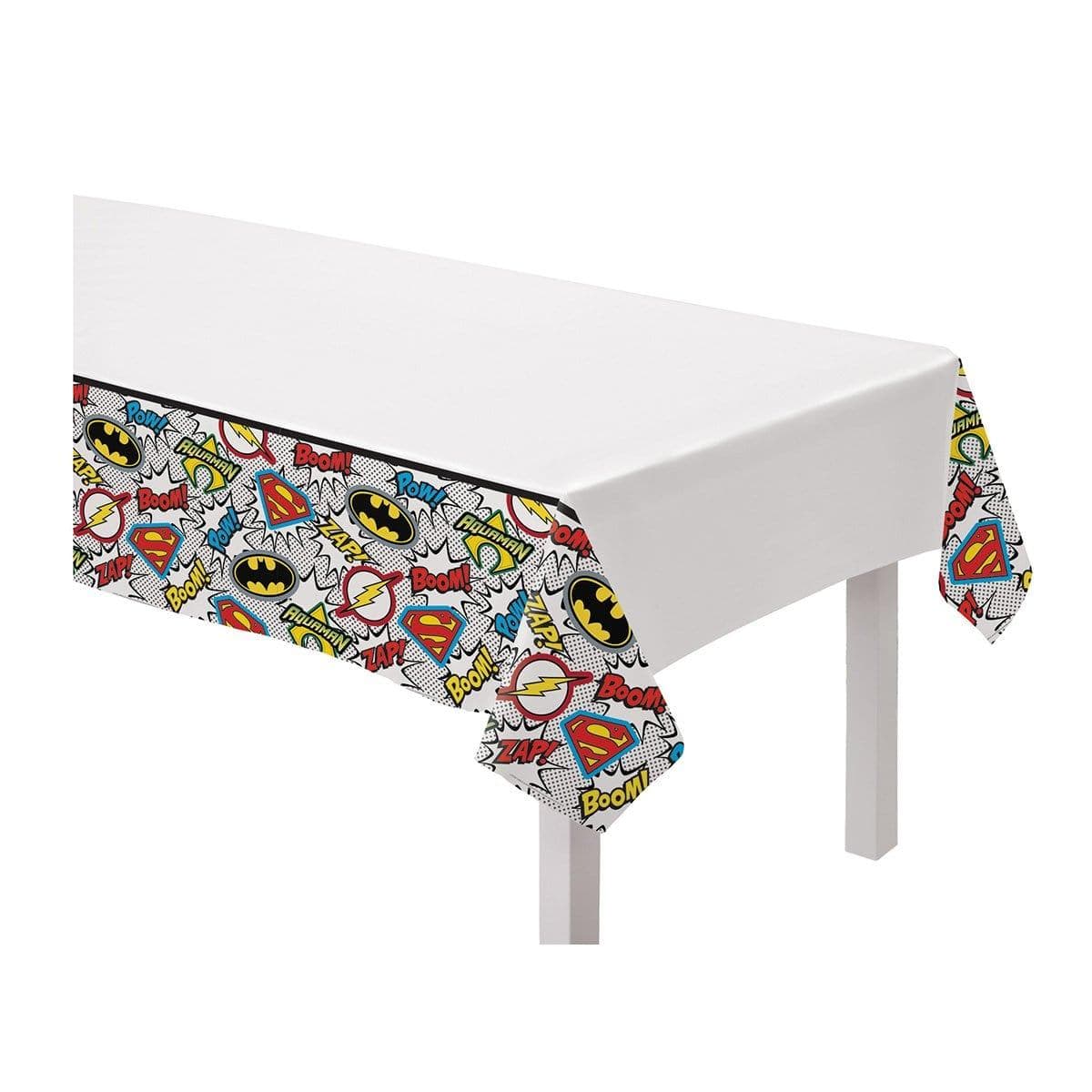 Buy Kids Birthday Justice League tablecover sold at Party Expert