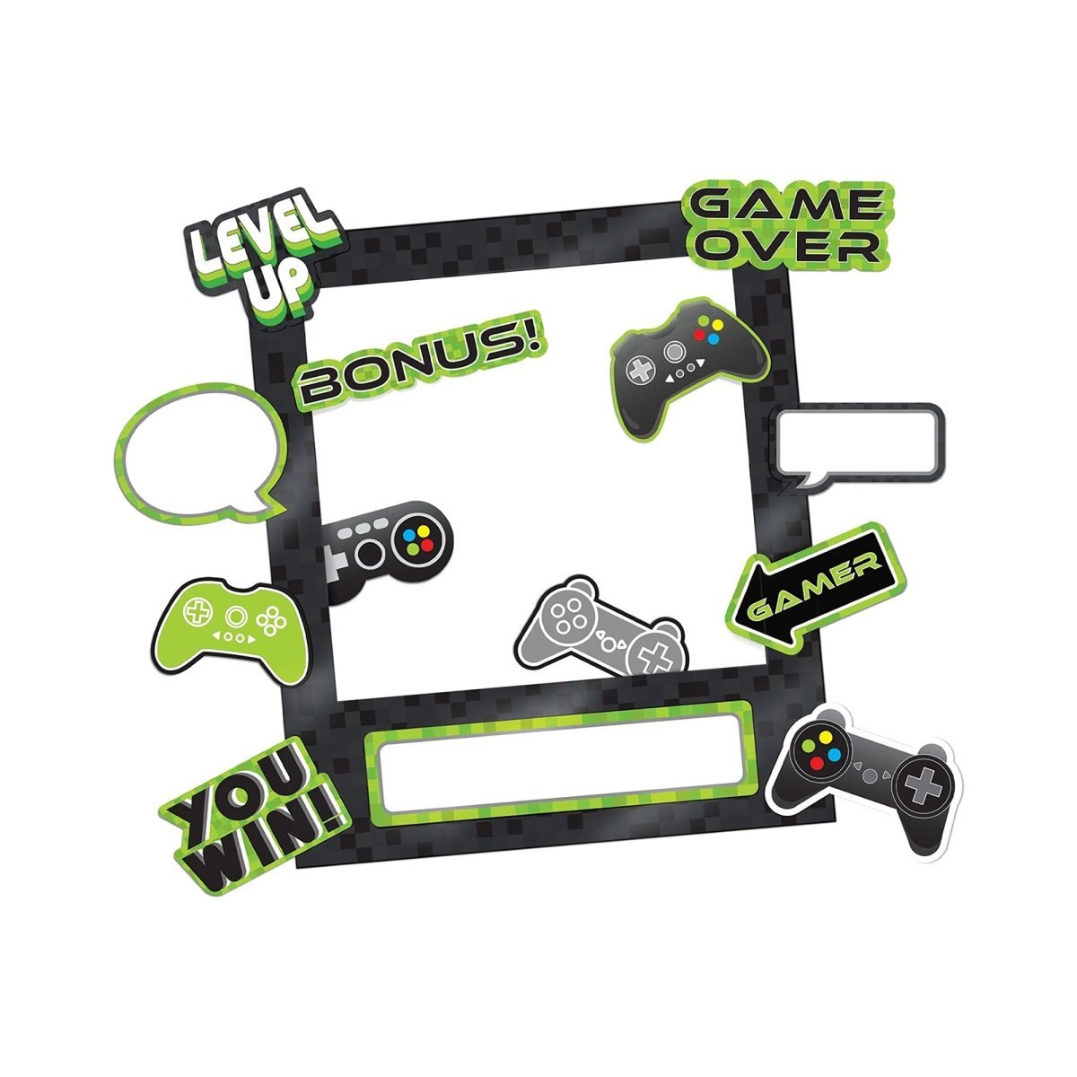 AMSCAN CA Kids Birthday Level Up Custom Photo Frame, 1 Count