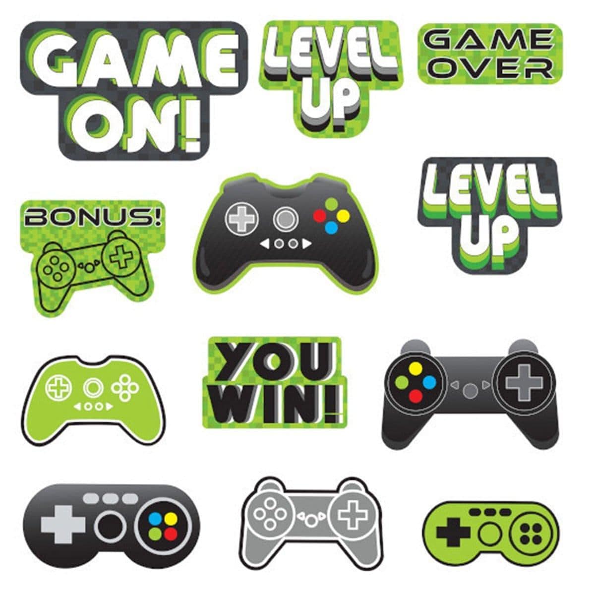 Buy Kids Birthday Level Up cutouts, 12 per package sold at Party Expert