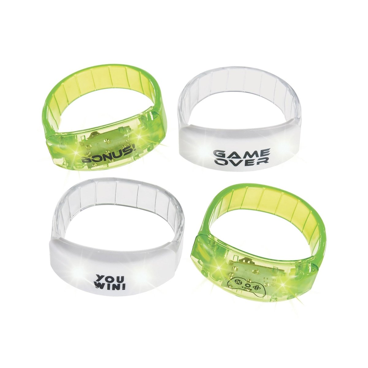 AMSCAN CA Kids Birthday Level Up Light Up Bracelets, 4 Count