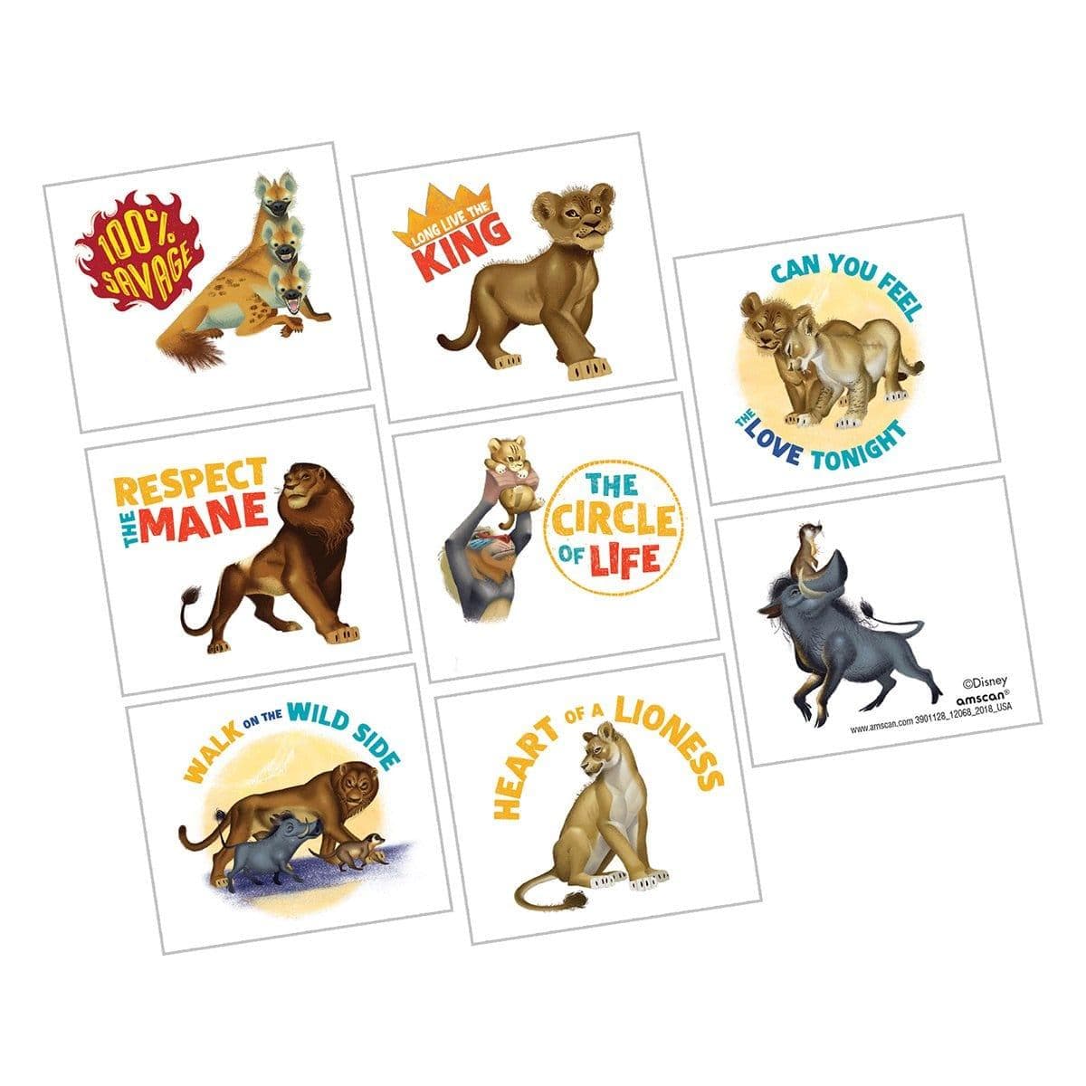 Buy Kids Birthday Lion King temporary tattoos, 16 per package sold at Party Expert