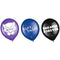 AMSCAN CA Kids Birthday Marvel Avengers Black Panther Wakanda Forever Printed Latex Balloons, Purple, Blue and Black, 6 Count