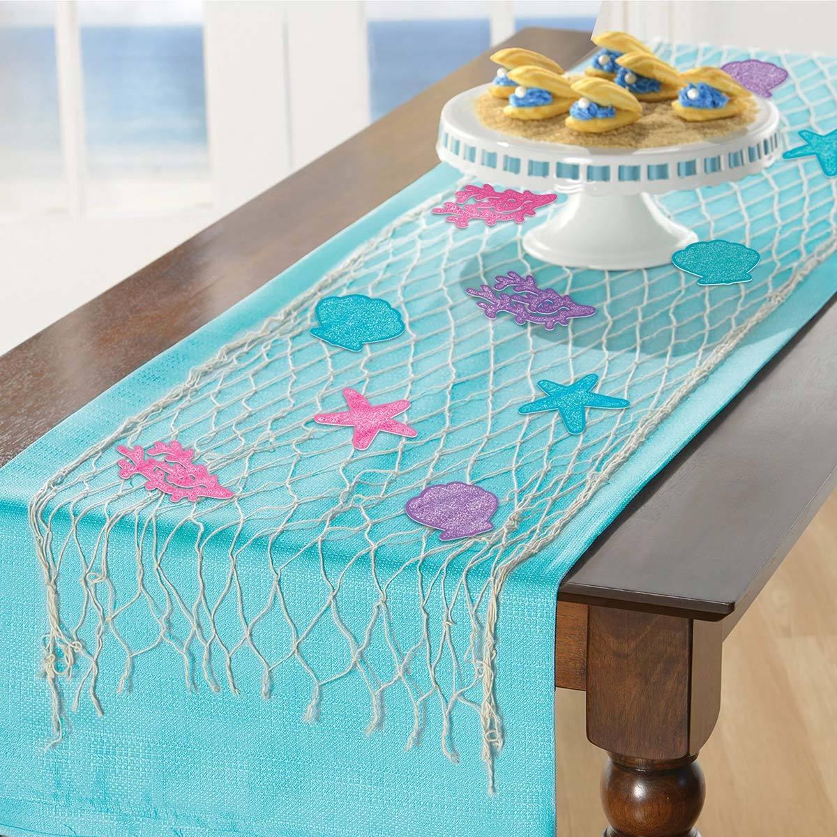 Buy Kids Birthday Mermaid Fishnet Table Runner sold at Party Expert