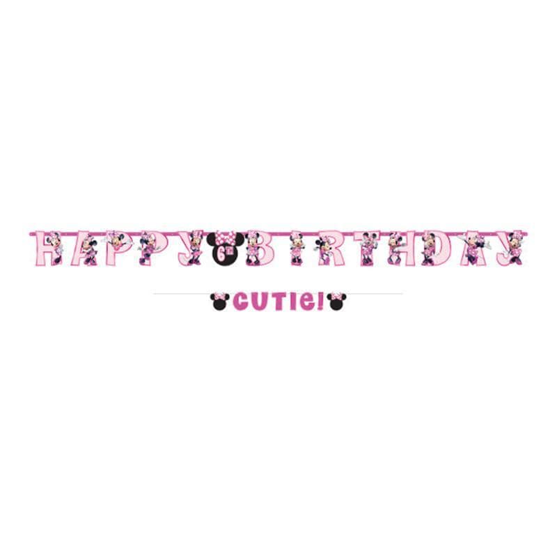 Buy Kids Birthday Minnie Mouse Forever customizable banner sold at Party Expert