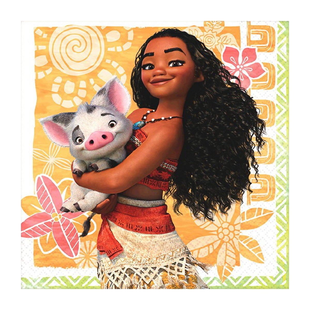 Buy Kids Birthday Moana beverage napkins, 16 per package sold at Party Expert