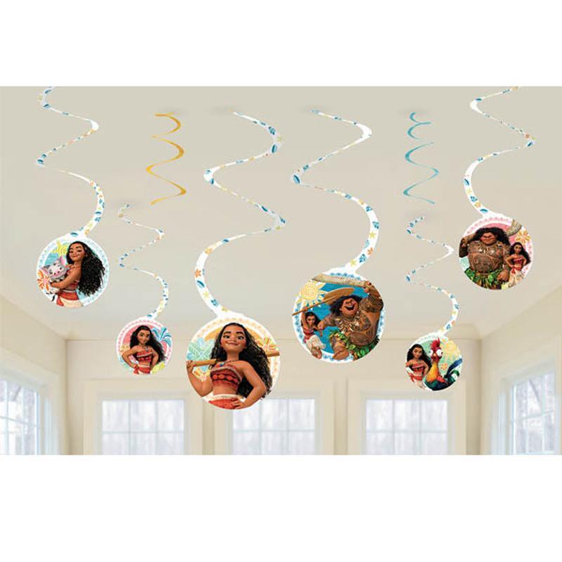 Buy Kids Birthday Moana swirl decorations, 8 per package sold at Party Expert