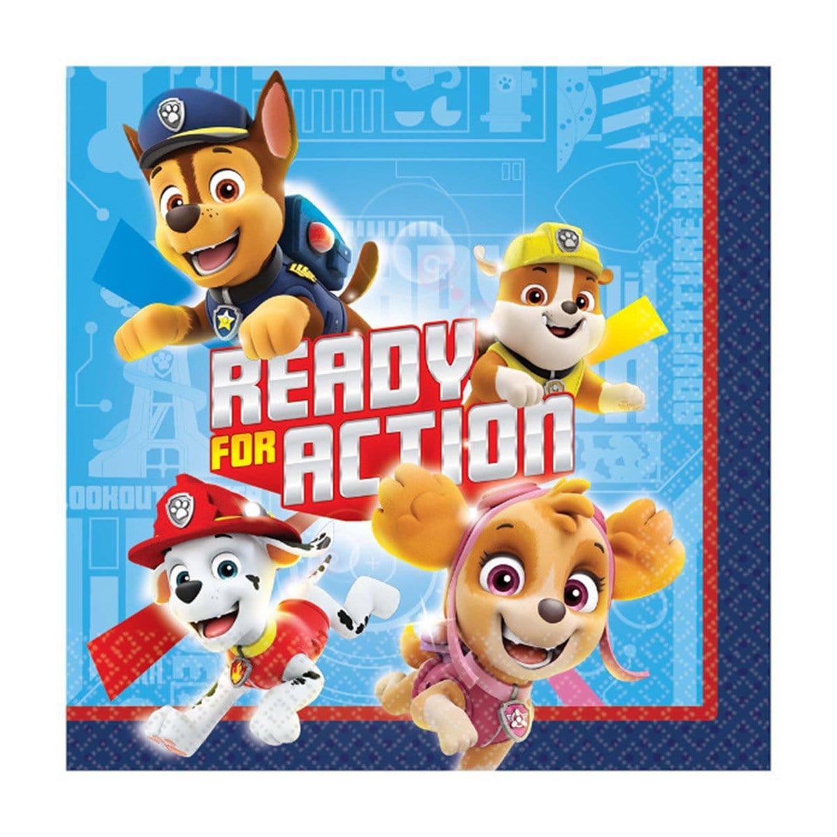 Buy Kids Birthday Paw Patrol beverage napkins, 16 per package sold at Party Expert