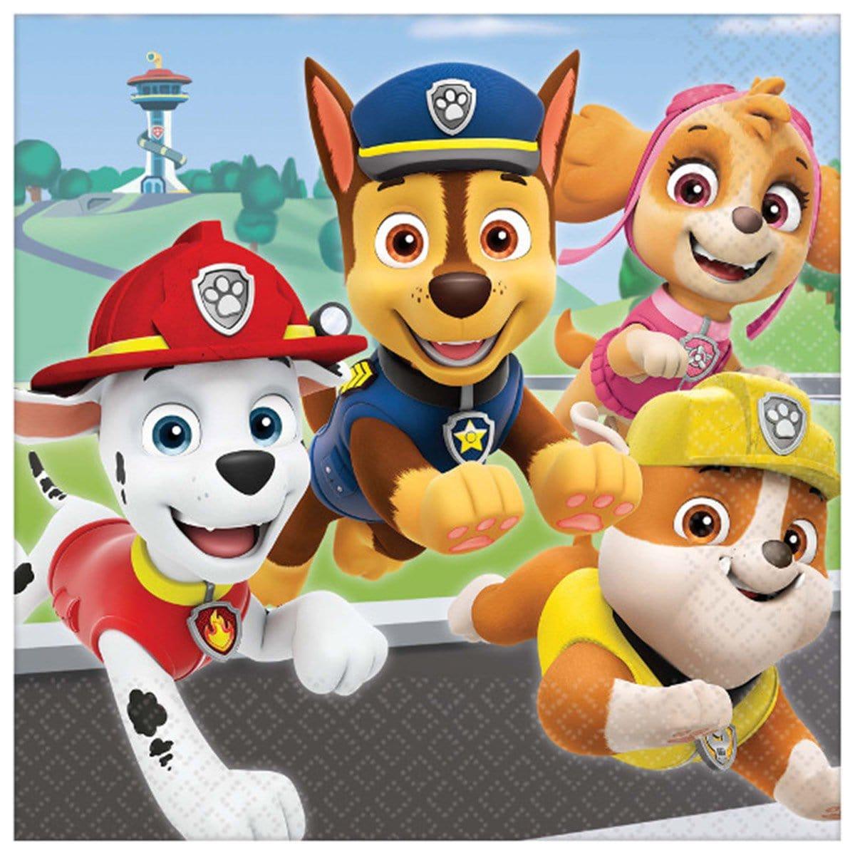 Buy Kids Birthday Paw Patrol lunch napkins, 16 per package sold at Party Expert