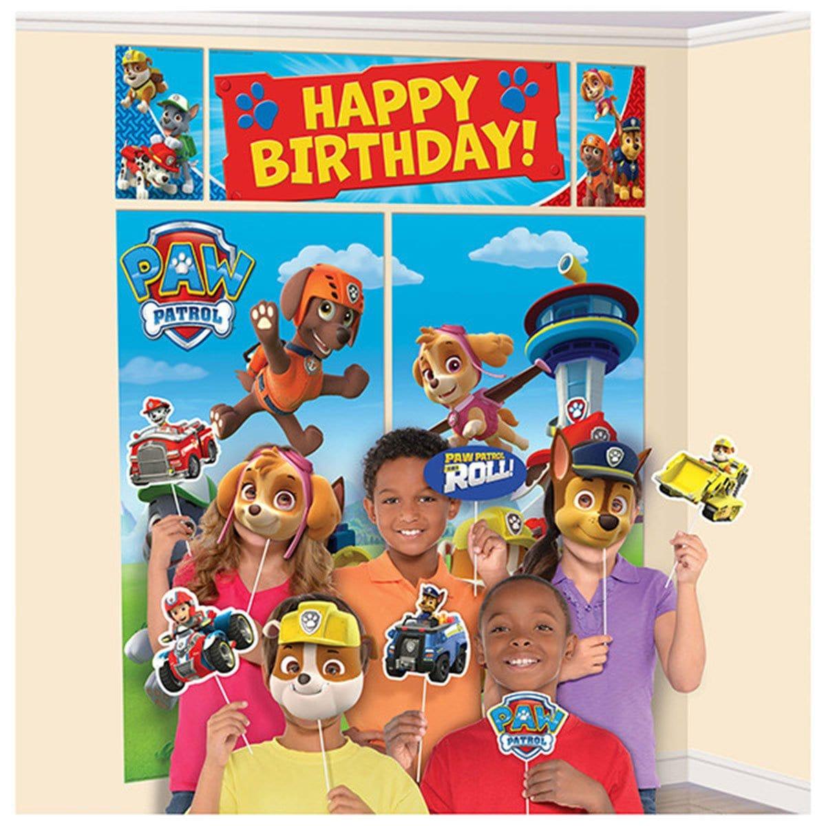 Buy Kids Birthday Paw Patrol scene setter with props sold at Party Expert