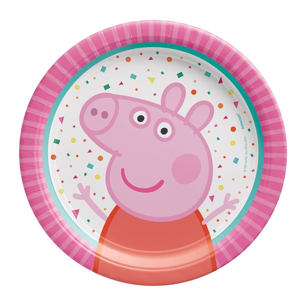 Buy Kids Birthday Peppa Pig Confetti Dessert Plates 7 Inches, 8 Counts sold at Party Expert