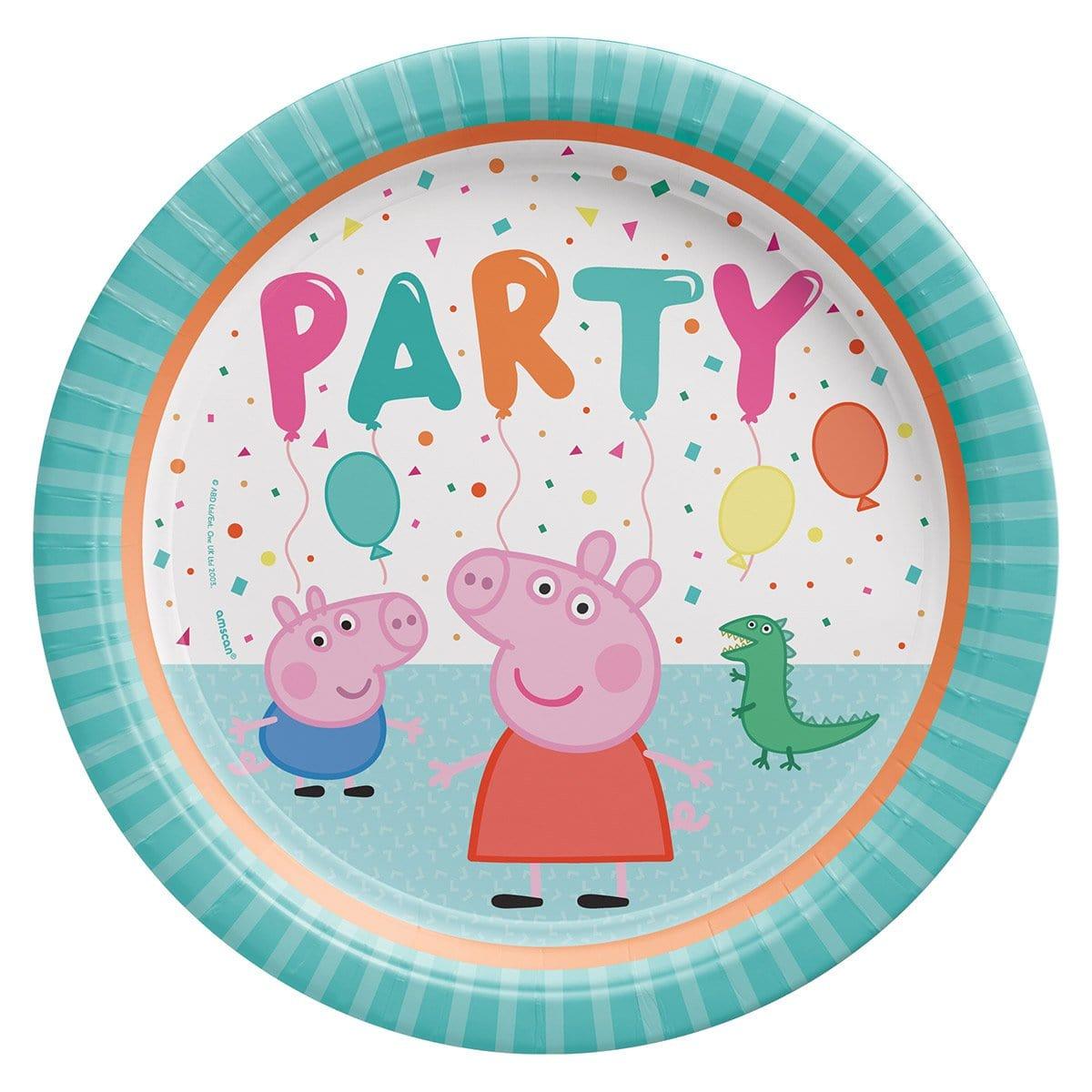 Buy Kids Birthday Peppa Pig Confetti Dinner Plates 9 Inches, 8 Counts sold at Party Expert