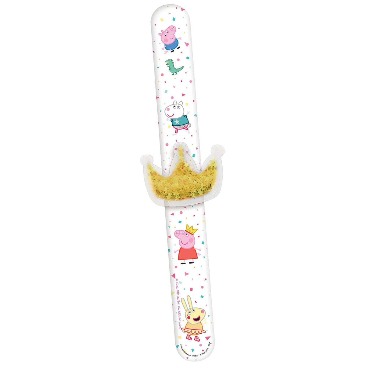 AMSCAN CA Kids Birthday Peppa Pig Confetti Slap Bracelets, 4 Count