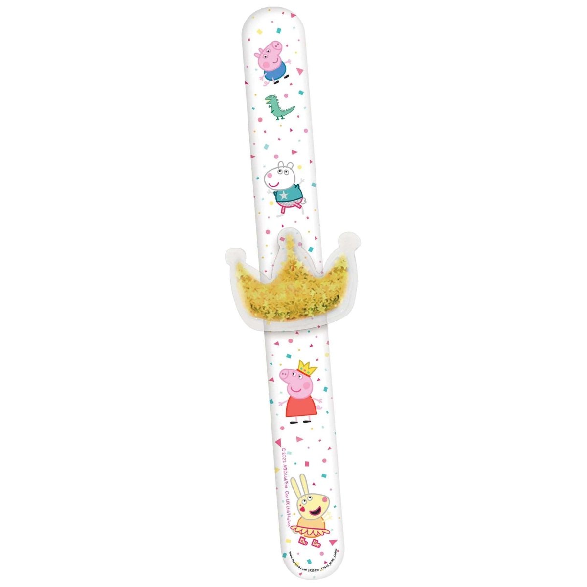 AMSCAN CA Kids Birthday Peppa Pig Confetti Slap Bracelets, 4 Count