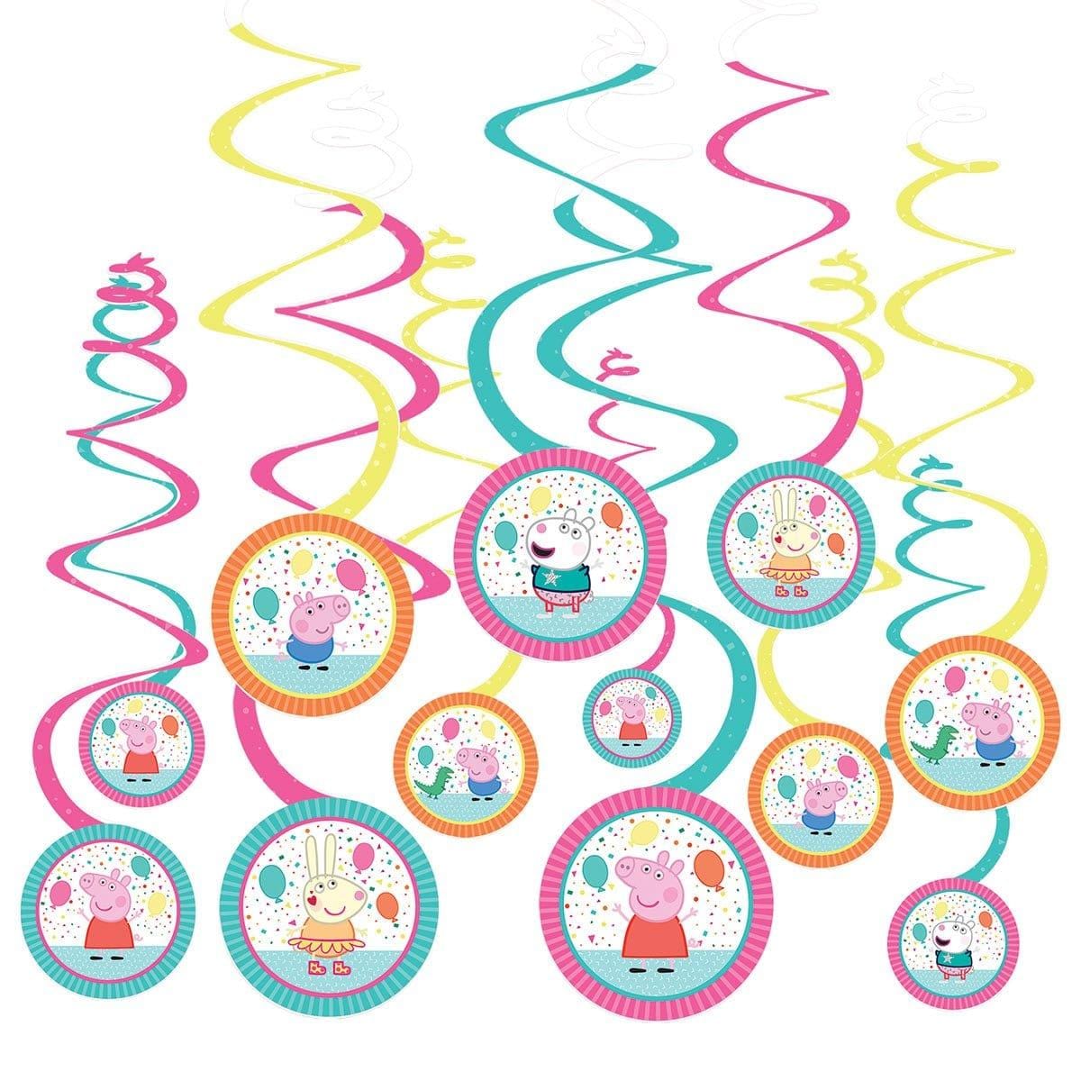 Buy Kids Birthday Peppa Pig Confetti Swirl Decorations, 12 Counts sold at Party Expert