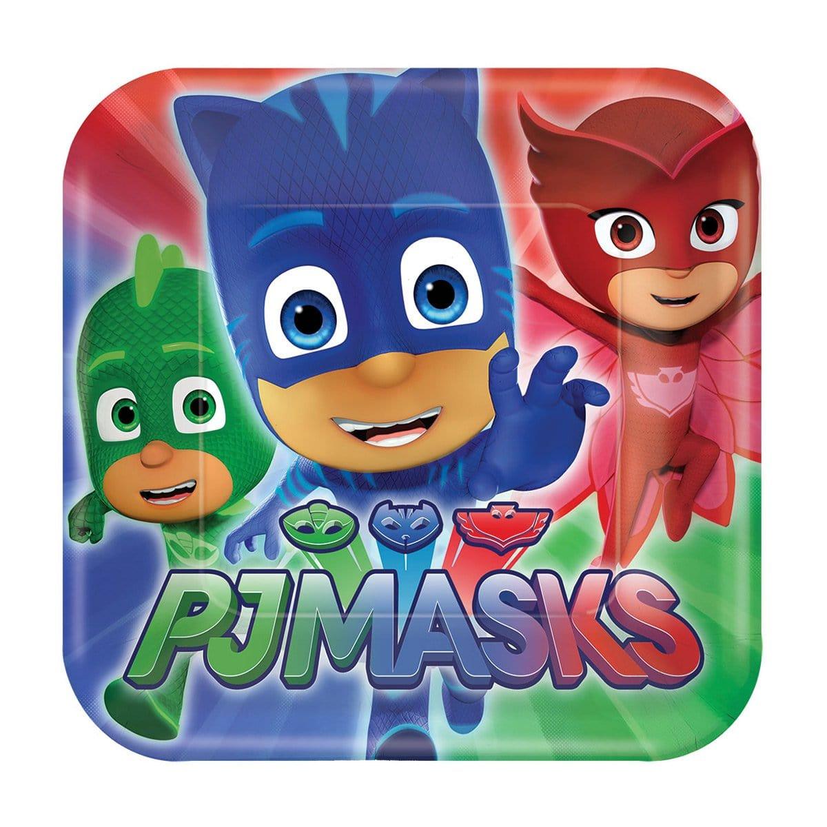 Buy Kids Birthday PJ Masks Dessert Plates 7 inches, 8 per package sold at Party Expert