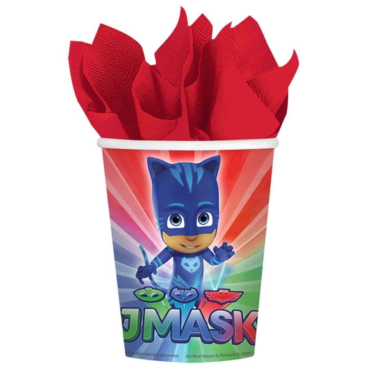 Buy Kids Birthday PJ Masks paper cups 9 ounces, 8 per package sold at Party Expert