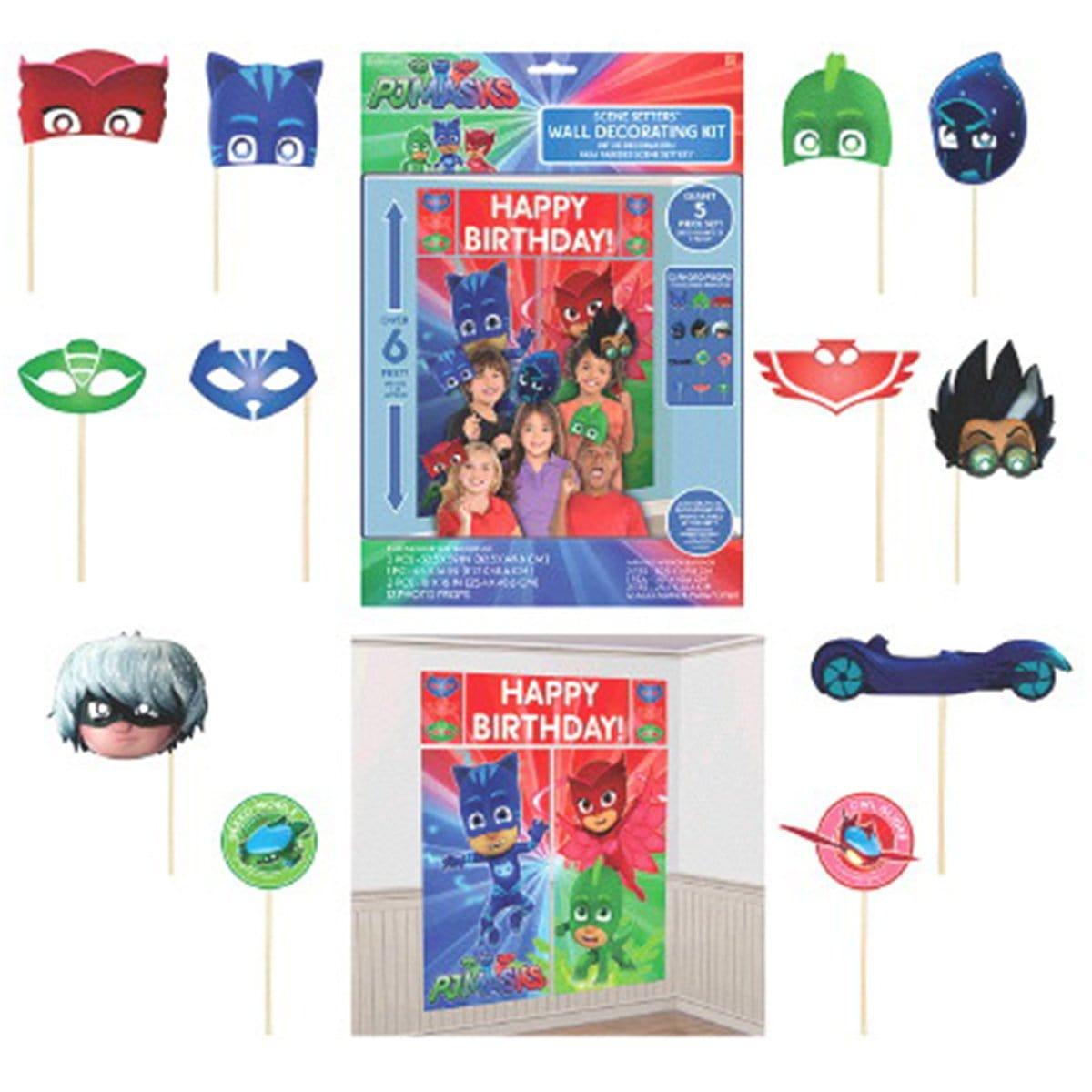 Buy Kids Birthday PJ Masks  scene setter with props sold at Party Expert