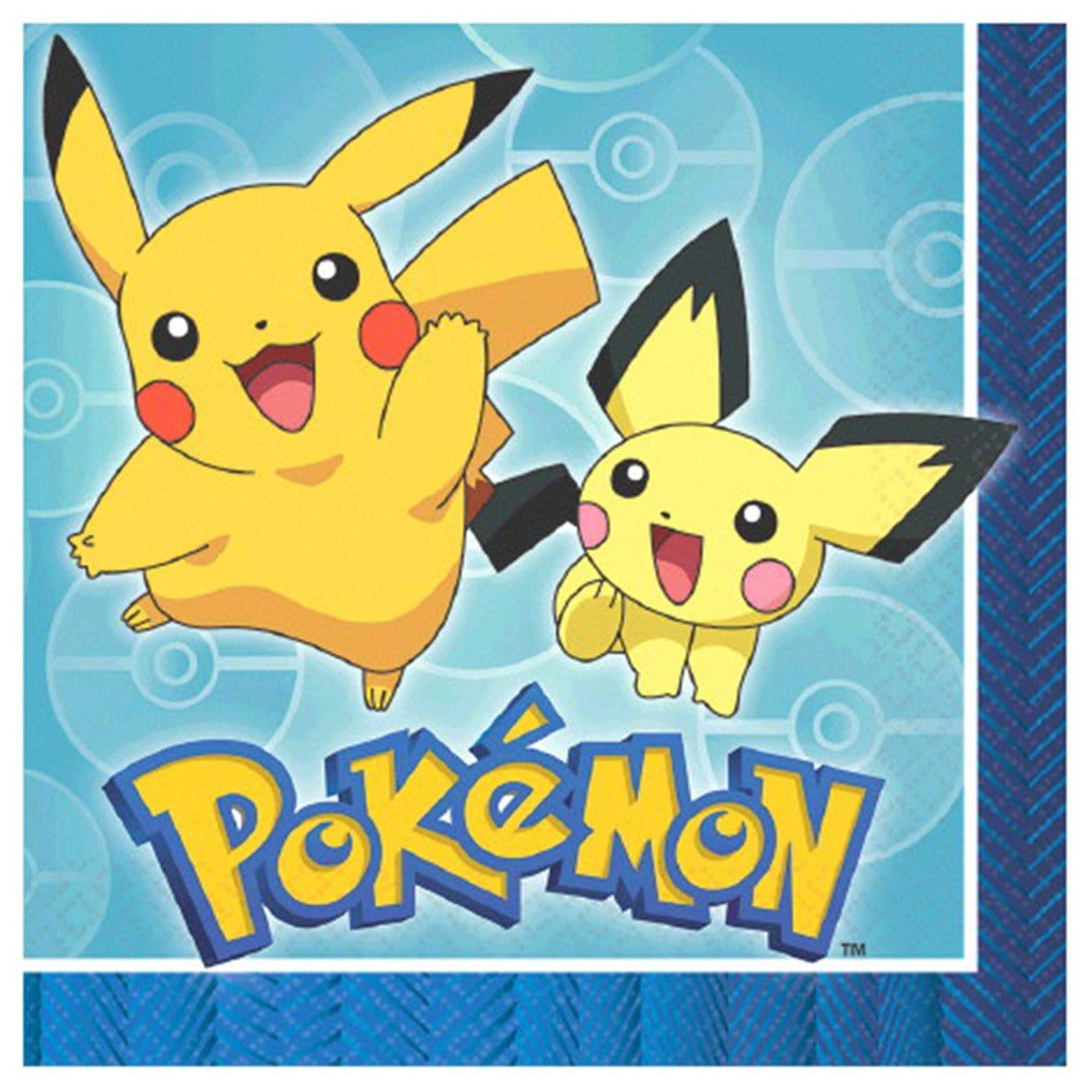 Buy Kids Birthday Pokémon lunch napkins, 16 per package sold at Party Expert