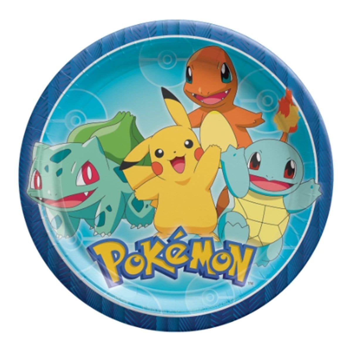Buy Kids Birthday Pokémon Dinner Plates 9 inches, 8 per package sold at Party Expert