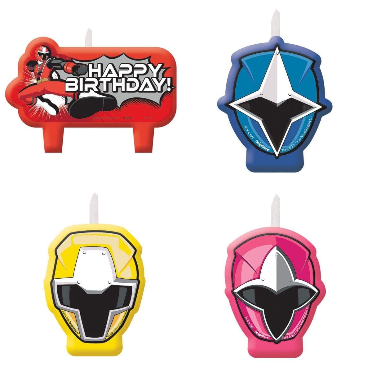 Buy Kids Birthday Power Rangers birthday candles, 4 per package sold at Party Expert