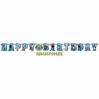 AMSCAN CA Kids Birthday Sonic the Hedgehog Happy Birthday Banner, 120 in