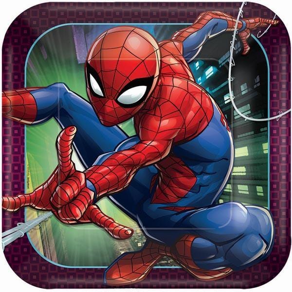 Buy Kids Birthday Spider-Man Dinner Plates 9 inches, 8 per package sold at Party Expert