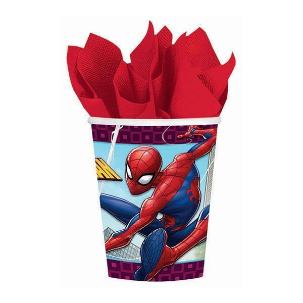 Buy Kids Birthday Spider-Man paper cups 9 ounces. 8 per package sold at Party Expert