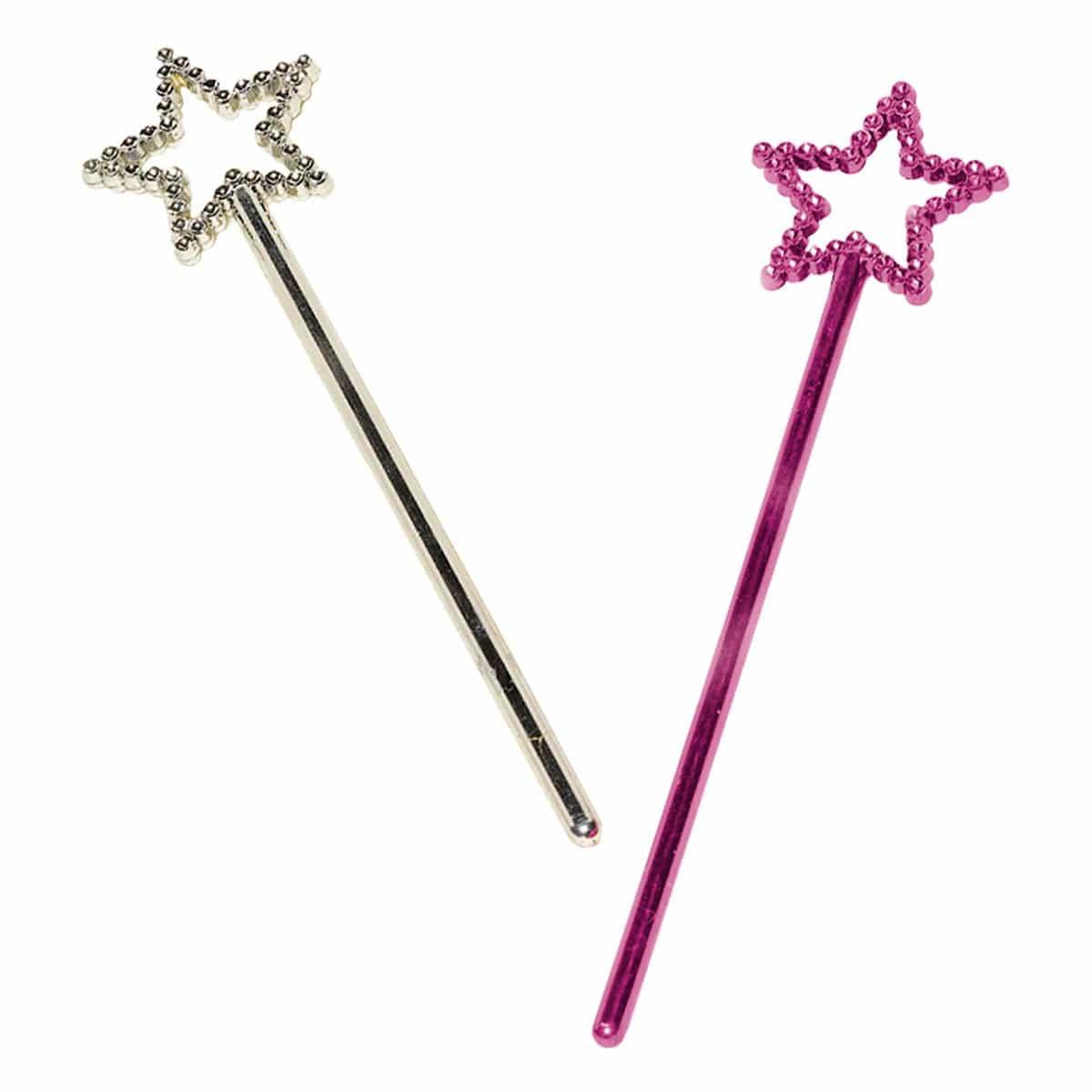 AMSCAN CA Kids Birthday Star Wands, Plastic, Pink and Silver, 16 Count