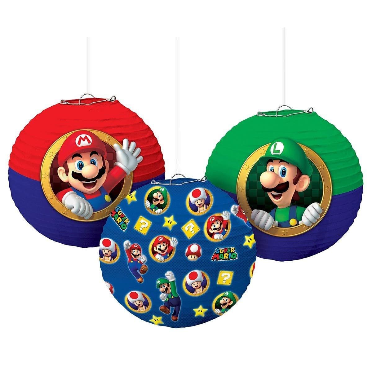 Buy Kids Birthday Super Mario Paper Lanterns kit, 3 Count sold at Party Expert