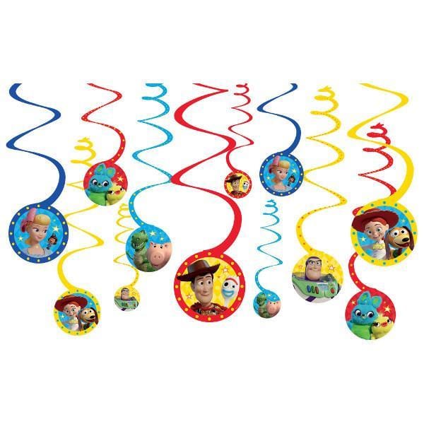 Buy Kids Birthday Toy Story 4 swirl decorations, 12 per package sold at Party Expert
