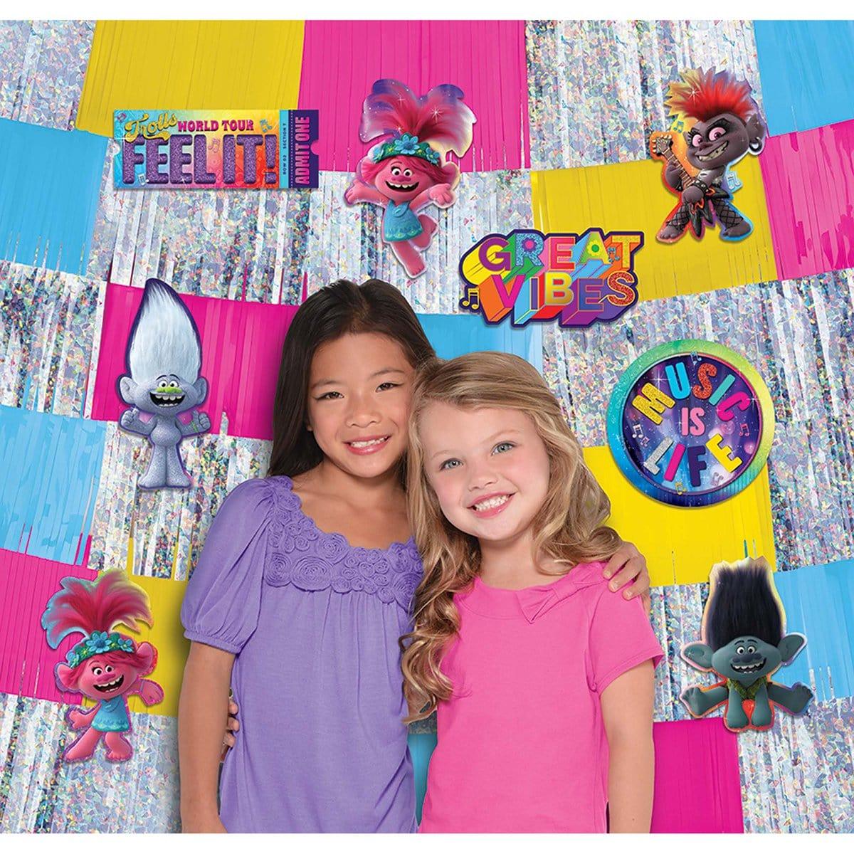 Buy Kids Birthday Trolls World Tour backdrop decorating kit sold at Party Expert