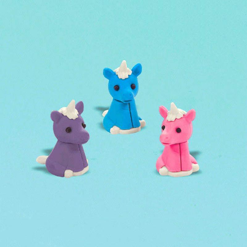 Buy Kids Birthday Unicorn erasers, 12 per package sold at Party Expert