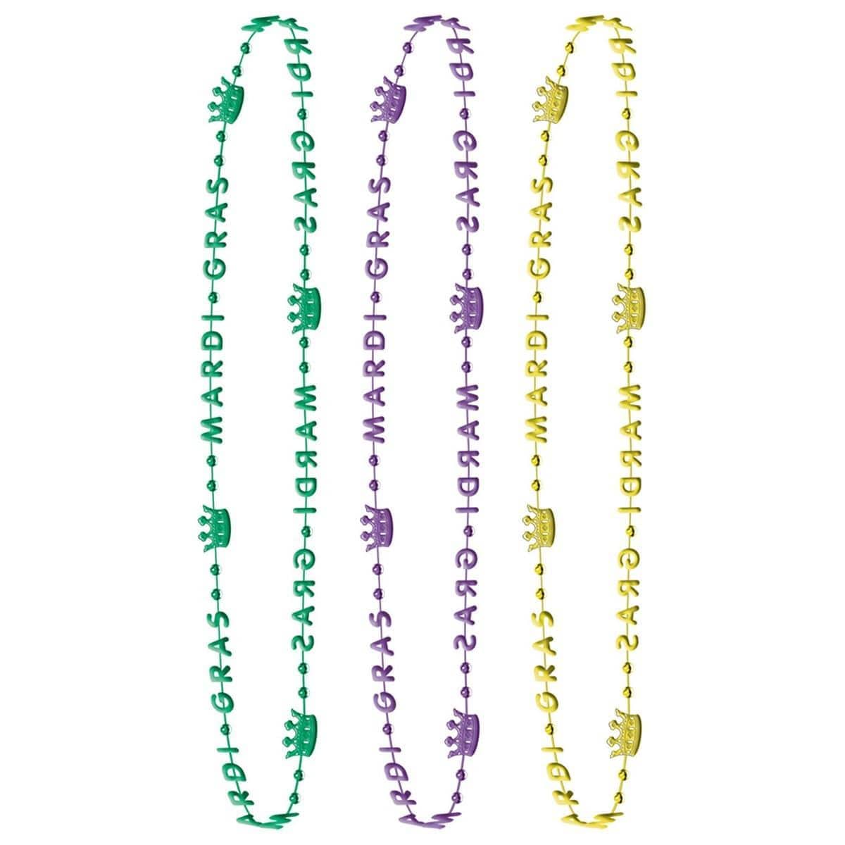 Buy Mardi Gras Mardi Gras, Crown Bead Necklace, 6 count sold at Party Expert