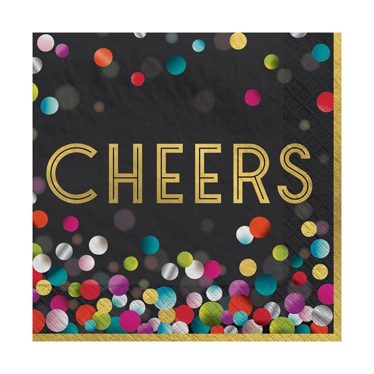Buy New Year Beverage Napkins - Colorful Confetti - 40/pk sold at Party Expert