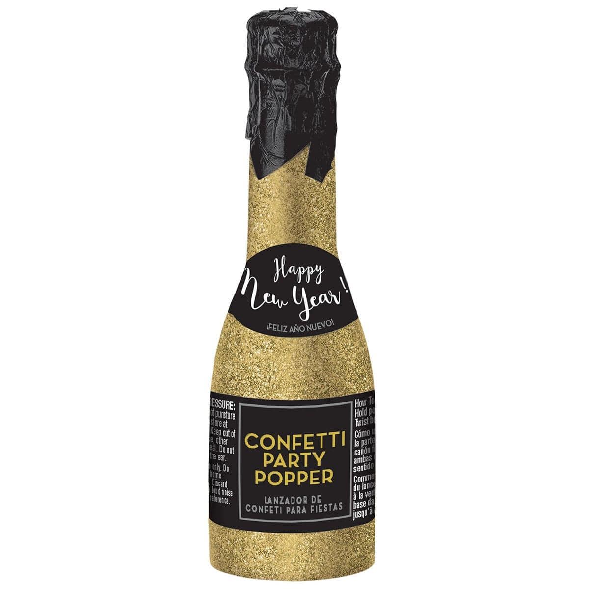 Buy New Year Champagne Bottle Party Poppers - Gold sold at Party Expert