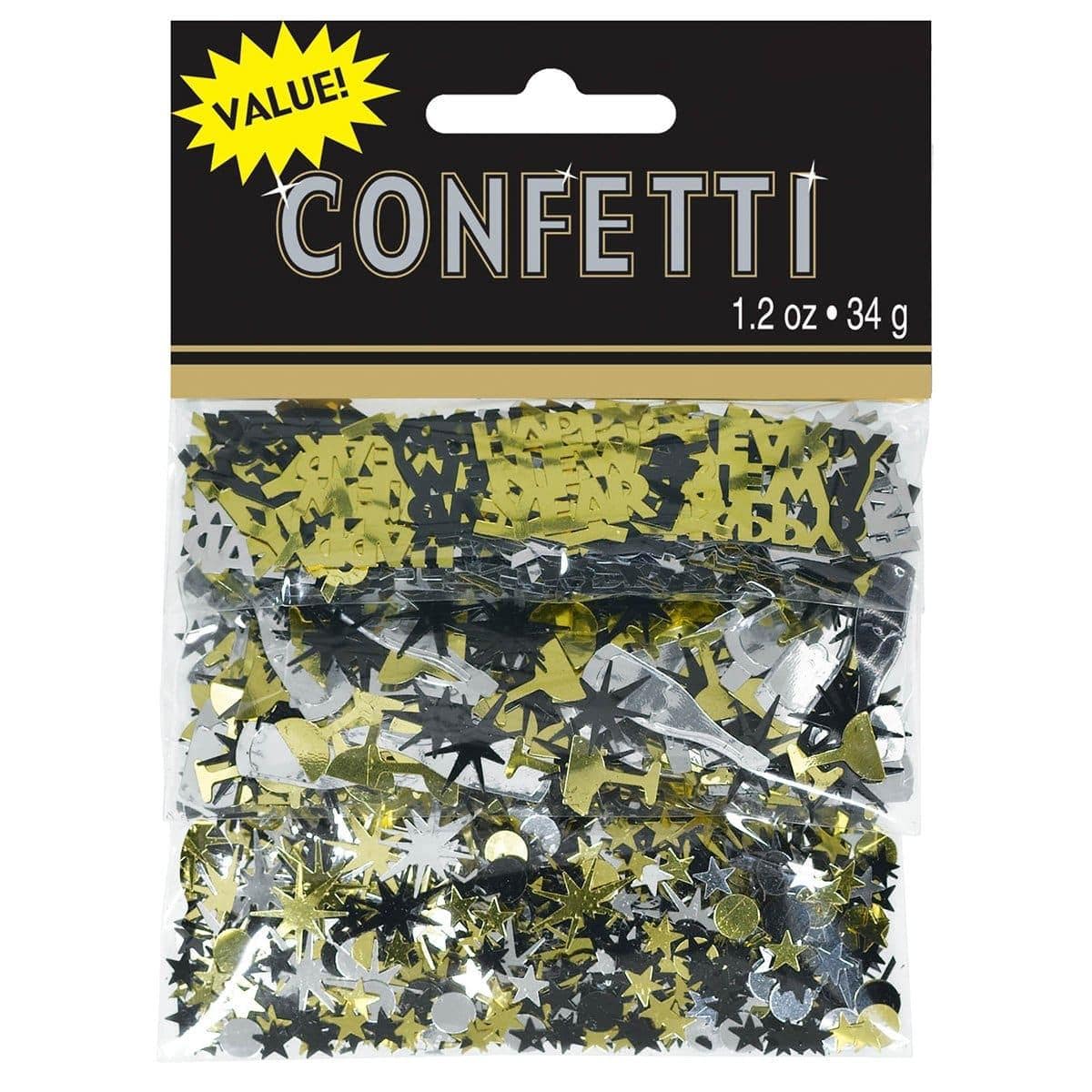 Buy New Year Confetti - Black/Silver/Gold sold at Party Expert