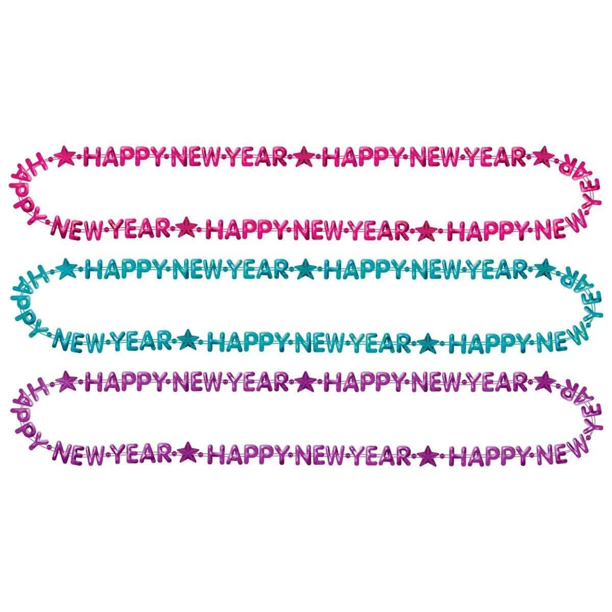 Buy New Year Happy New Year plastic necklace sold at Party Expert