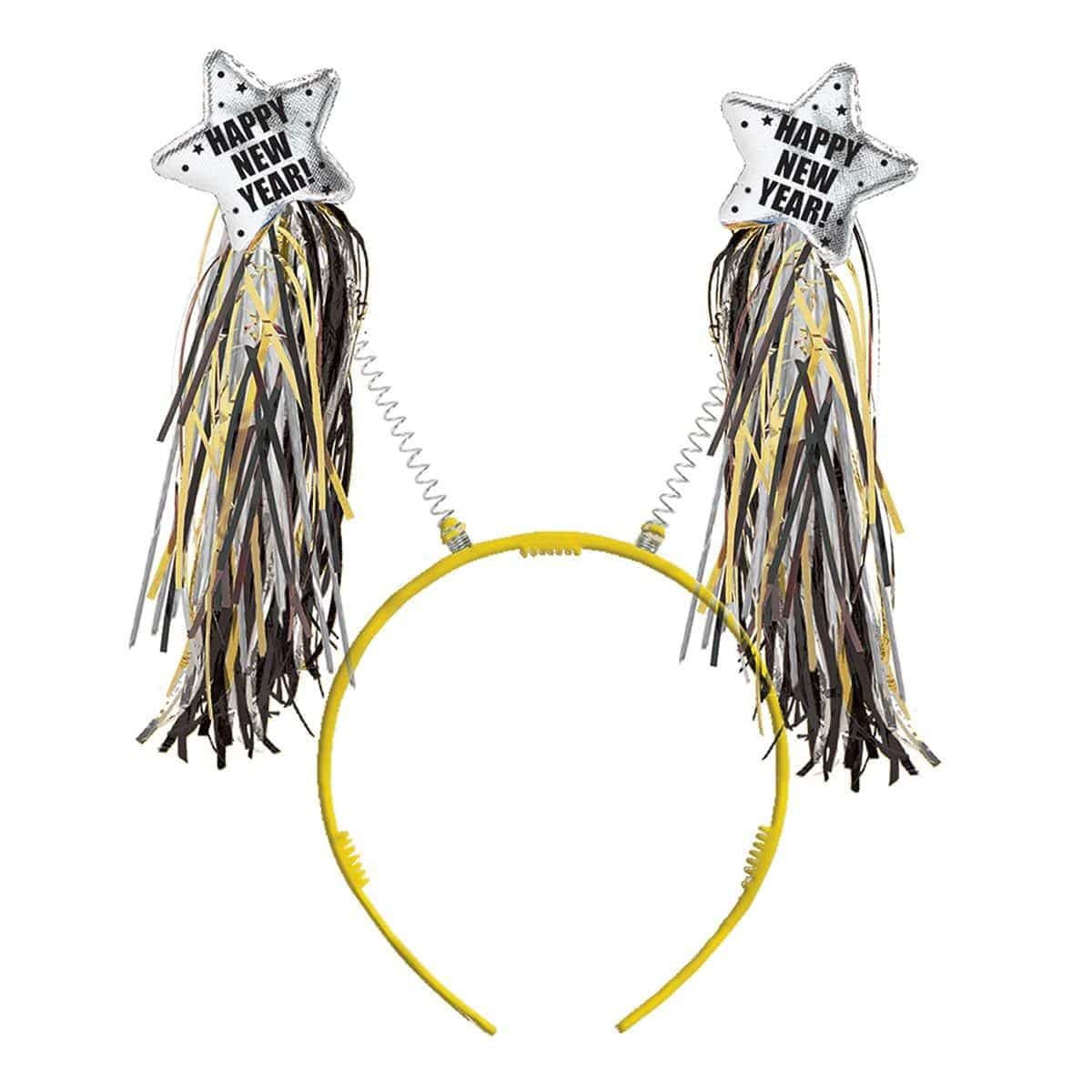 Buy New Year New Year Tinsel Headbopper - Gold sold at Party Expert