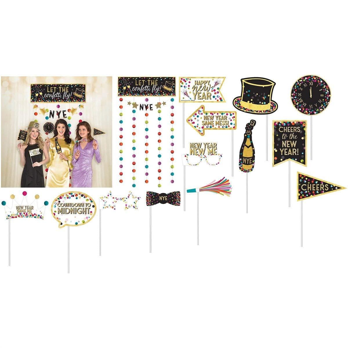Buy New Year Photo Booth Kit - Colorful Confetti sold at Party Expert