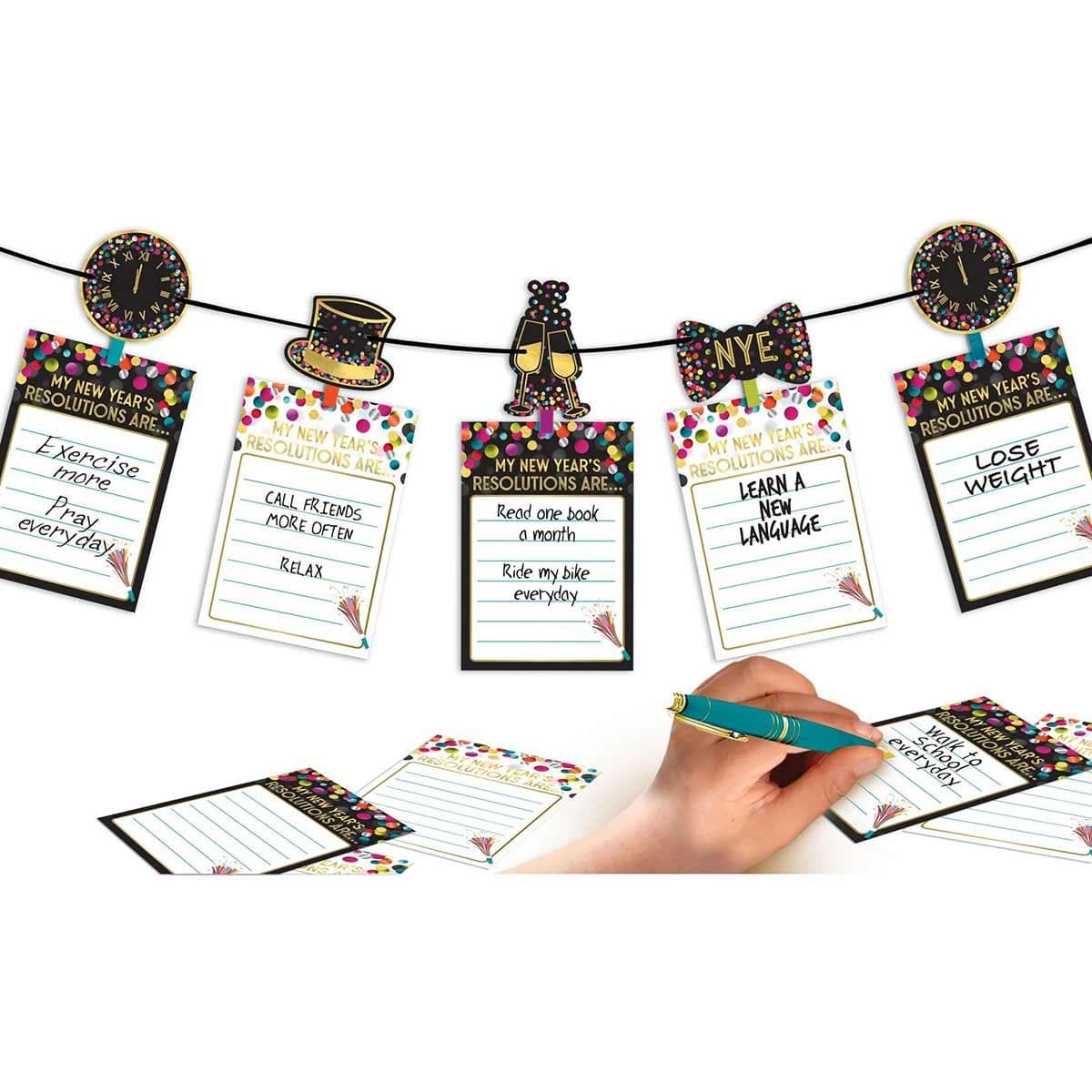 Buy New Year Resolution Garland - Colorful Confetti sold at Party Expert