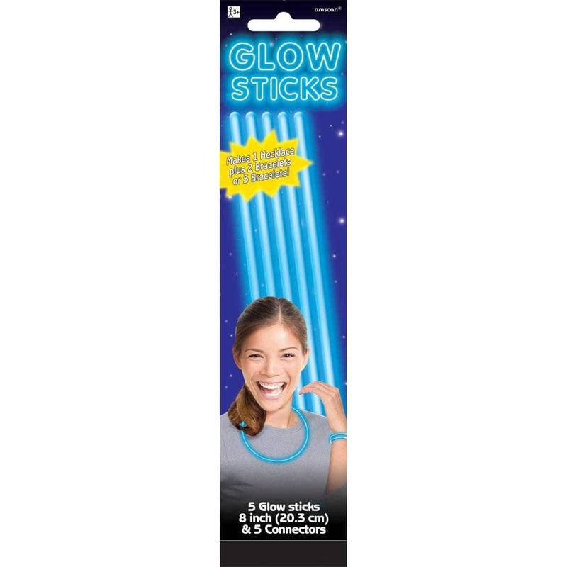Buy Novelties Glow Sticks - Blue 8 In. 5/pkg. sold at Party Expert