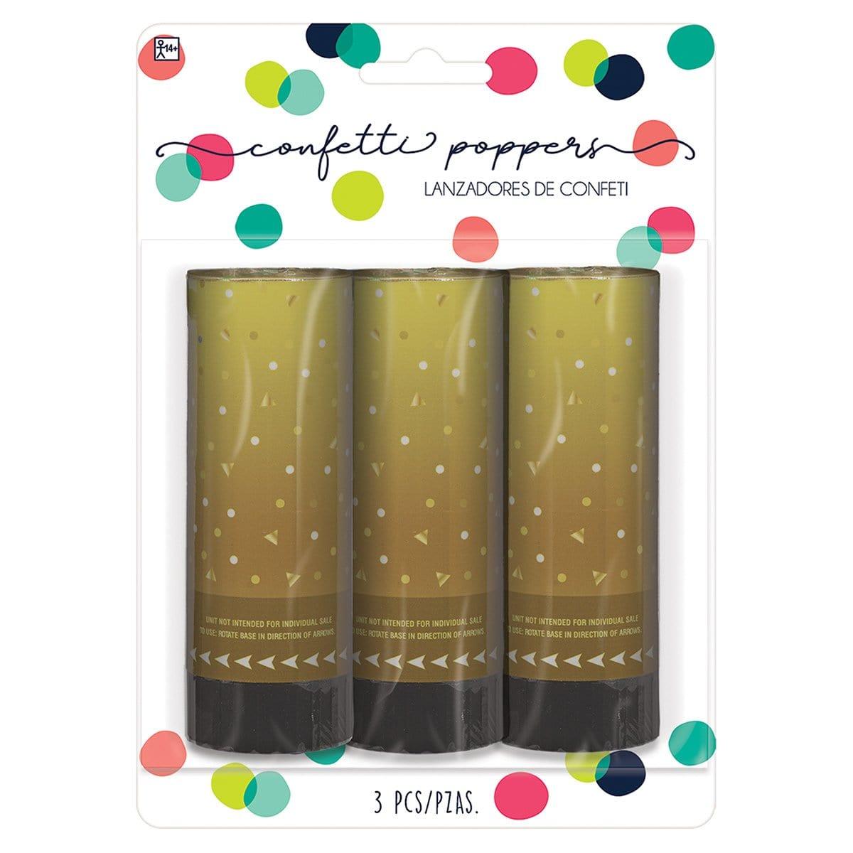 Buy Novelties Gold Confetti Poppers, 3 Counts sold at Party Expert