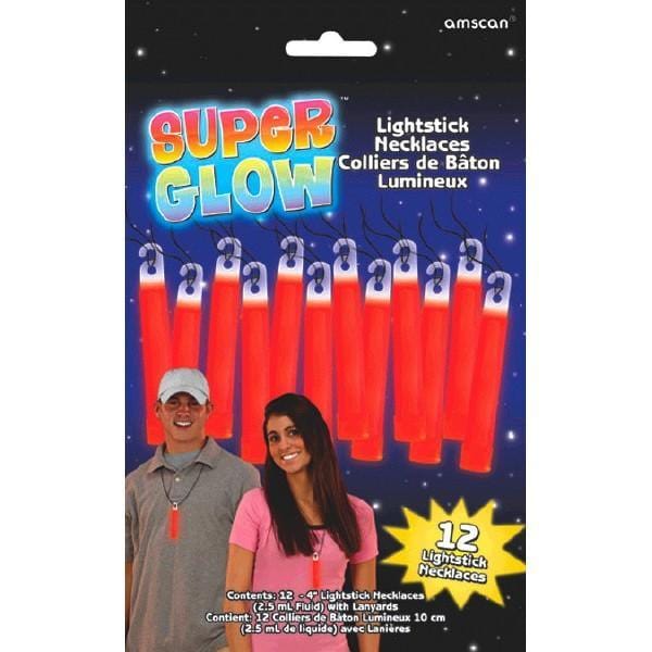 Buy Novelties Light Stick Necklaces - Red 4 In. 12/pkg. sold at Party Expert