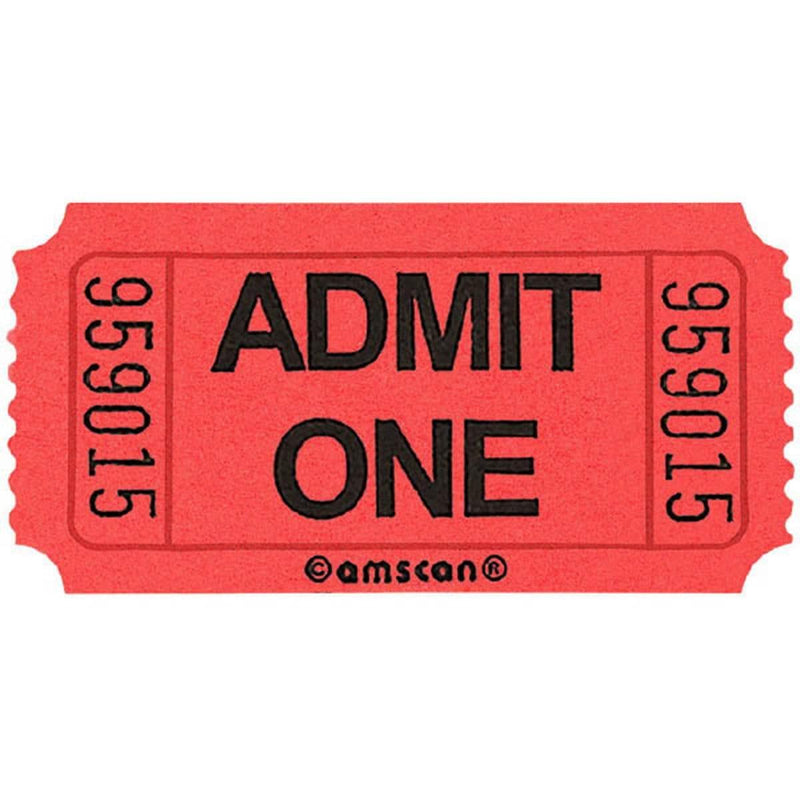 Buy Party Supplies Single Ticket Roll 2000/pkg - Red sold at Party Expert