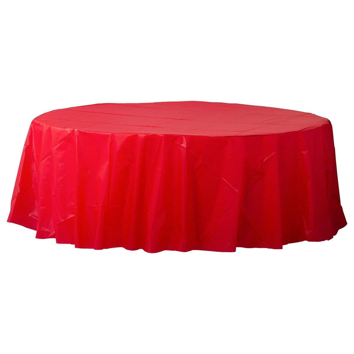 Buy Plasticware Apple Red Plastic Round Tablecover sold at Party Expert