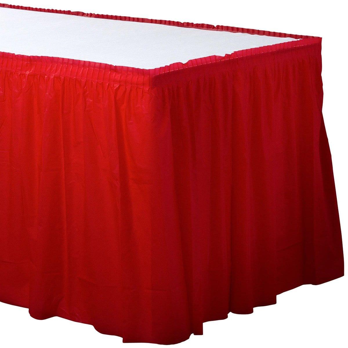 Buy plasticware Apple Red Plastic Table skirt sold at Party Expert